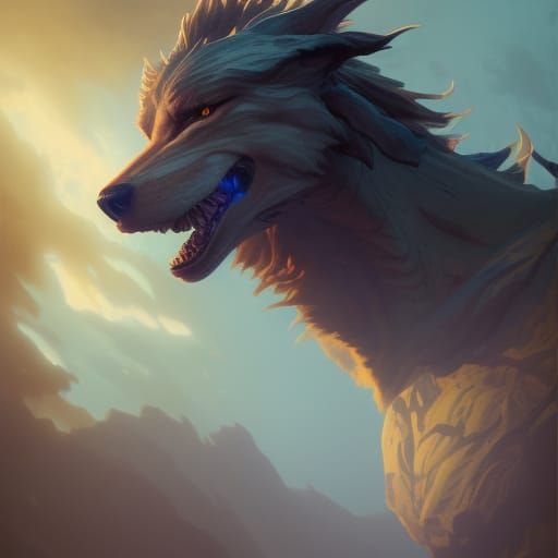 Fenrir Portrait in Art Nouveau Style