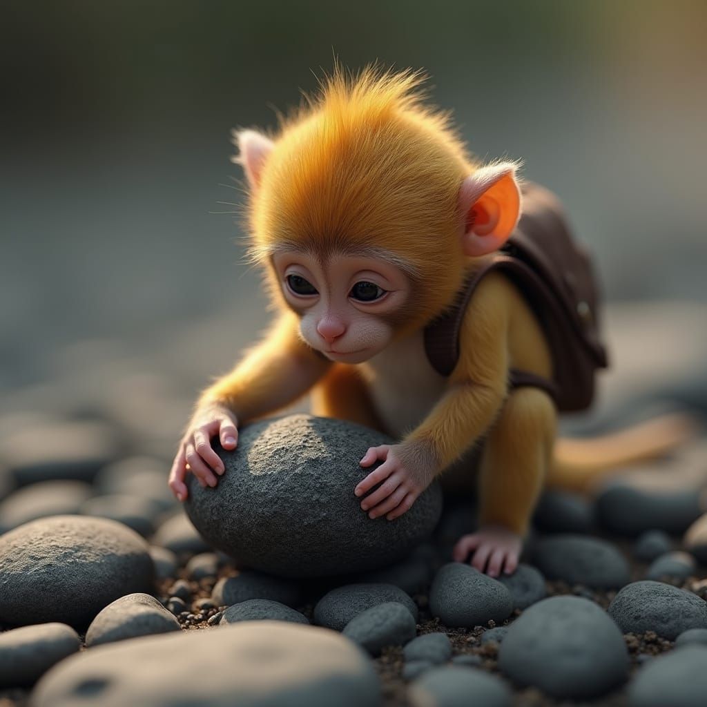 Golden Monkey's Gentle Touch in 3D CGI