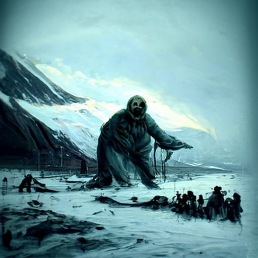 Horrific Svalbard Landscape in Dark Fantasy Style