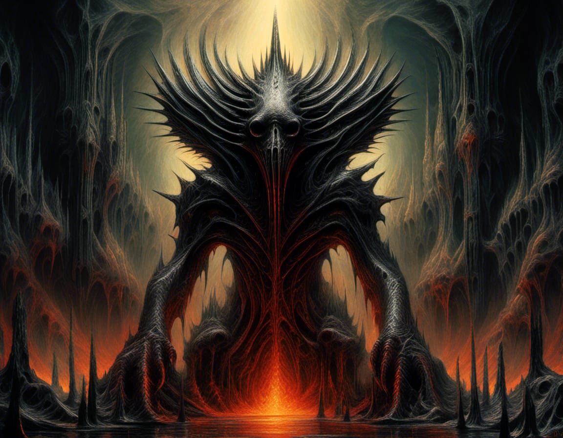 Epic Lava Bear: Gothic Hyperrealistic Dark Art