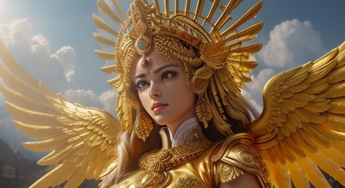 Brahma: Golden Hindu Goddess of Knowledge