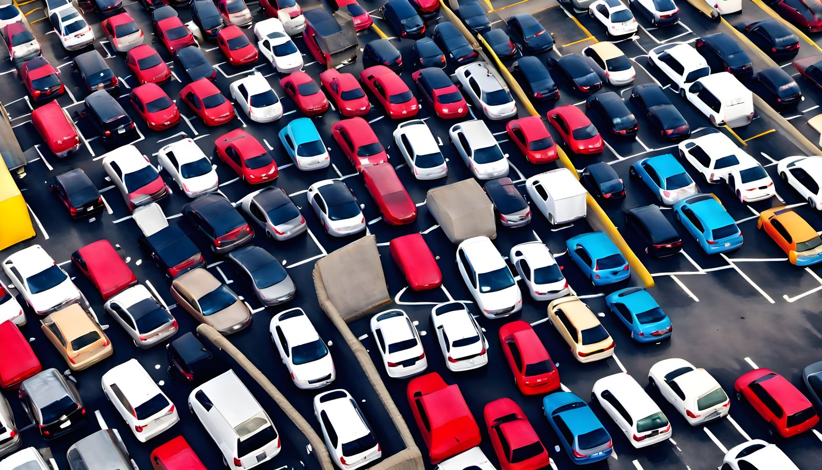 Pixelated Parking Lot Scene