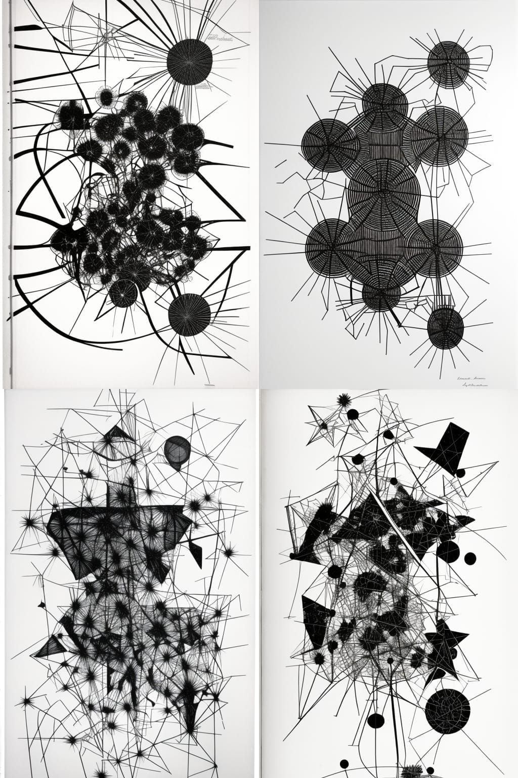 Futuristic Graphic Score in Black and White