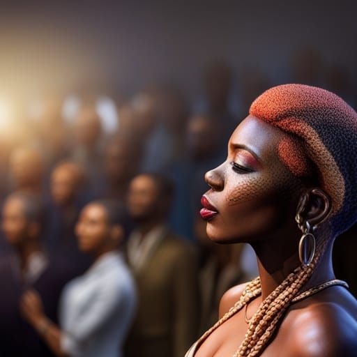 Gorgeous Singer on Stage in Hyperrealistic Portrait