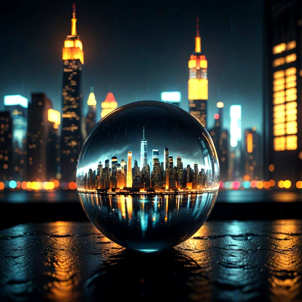 Miniature New York City in Glass Orb