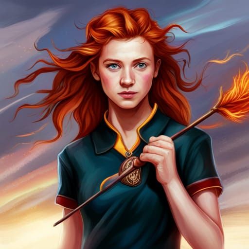 Rose Weasley as Gryffindor Seeker, Fantasy Art