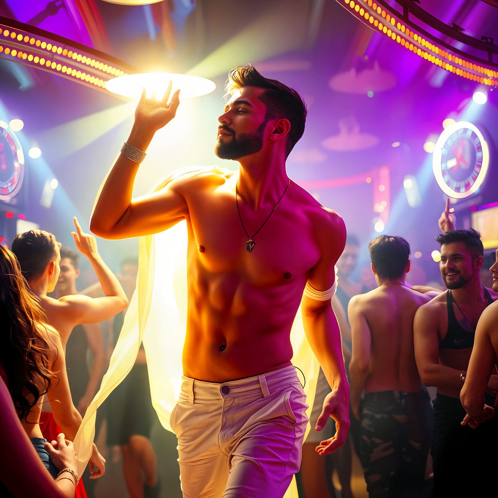 Attractive Gay Jesus Figure Radiates in Cinematic Film Still
