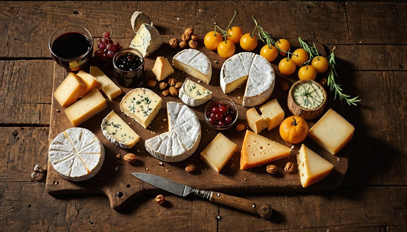 French Cheese Plate Still Life, Food Photography