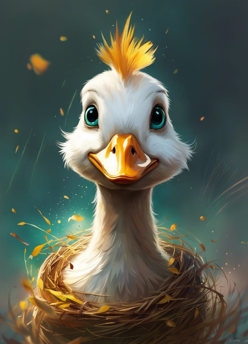 Adorable Golden Goose Portrait by Pixar