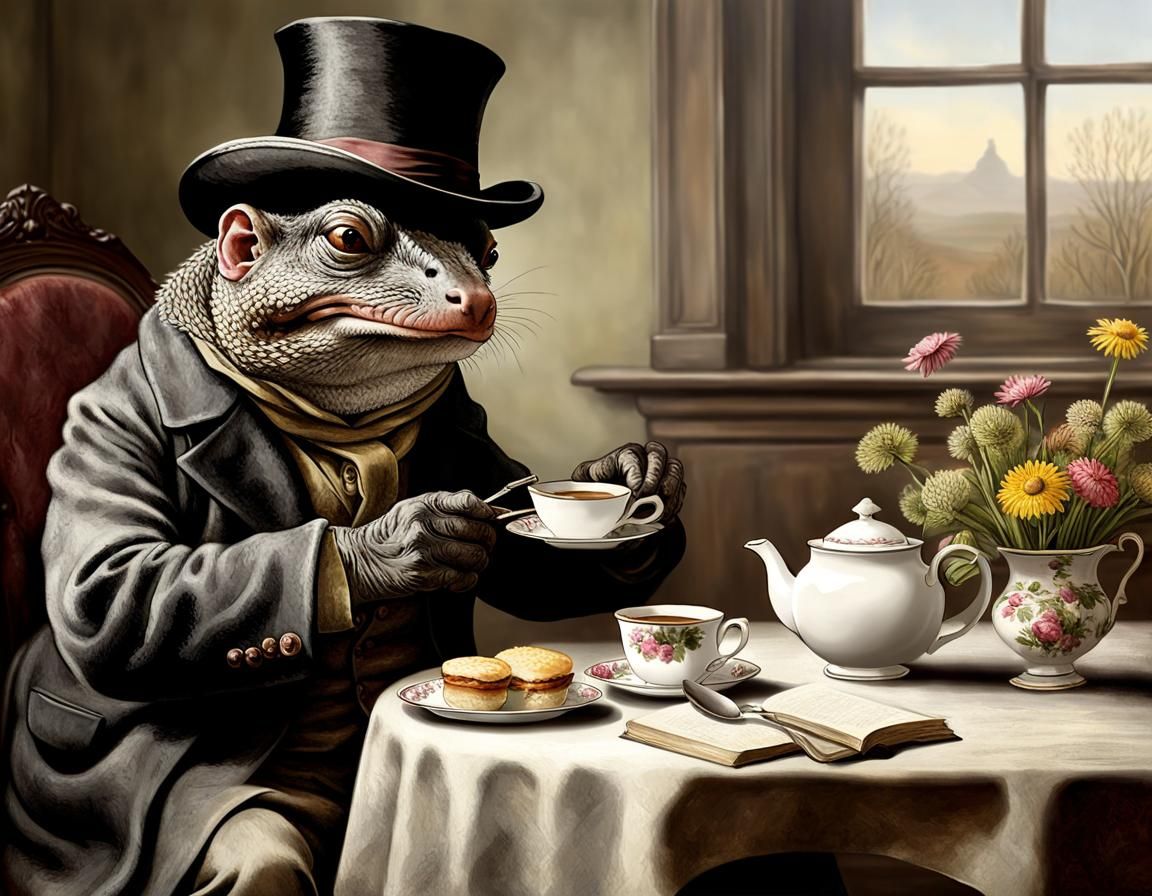 Mole Prepares Tea for Visitors