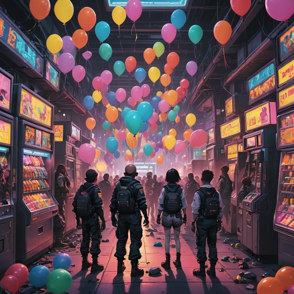 Cyberpunk Goblin Balloon Brigade Prepares for Flight