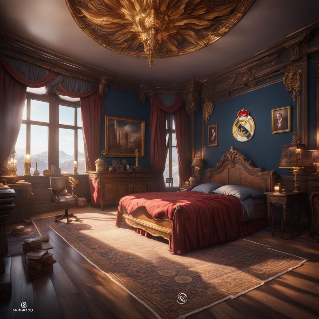 Real Madrid Themed Room in Detailed Matte Painting