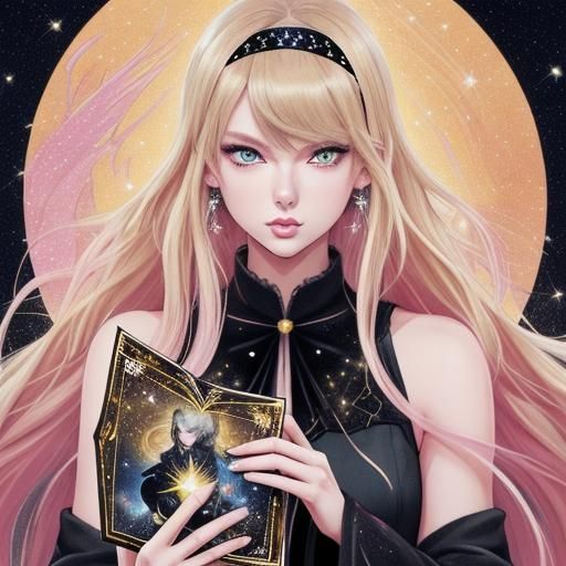 Anime Style Tarot Reader with Phoenix Headband