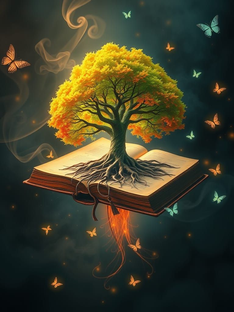 Surrealist Book of Seasons in Vibrant Colors