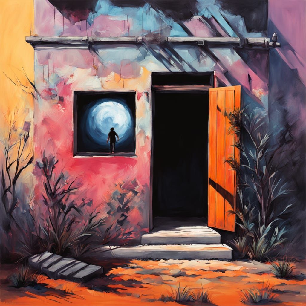 Dark Fantasy Concept Art: Portal in Surreal Landscape