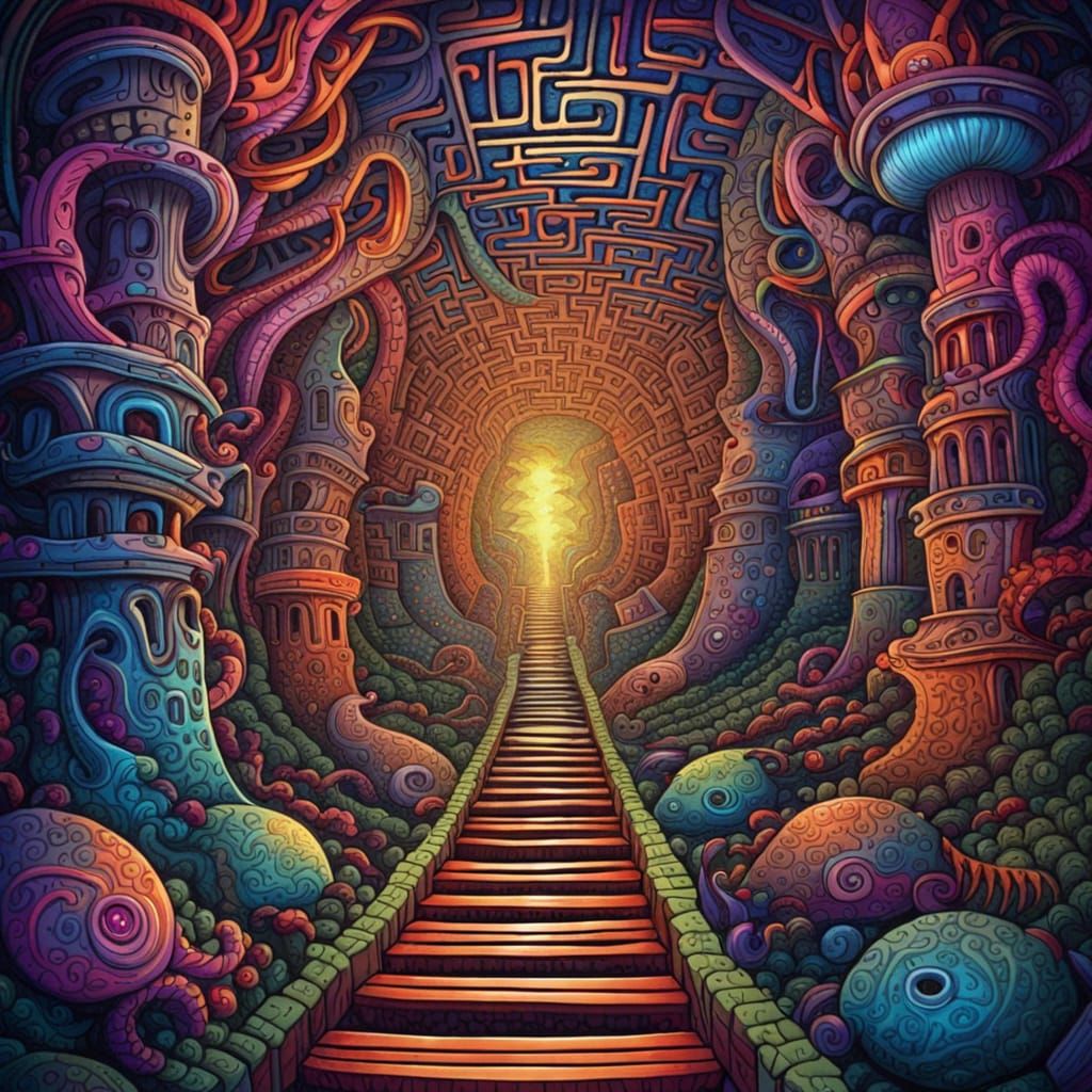 Endless Psychedelic Fantasy Maze Adventure