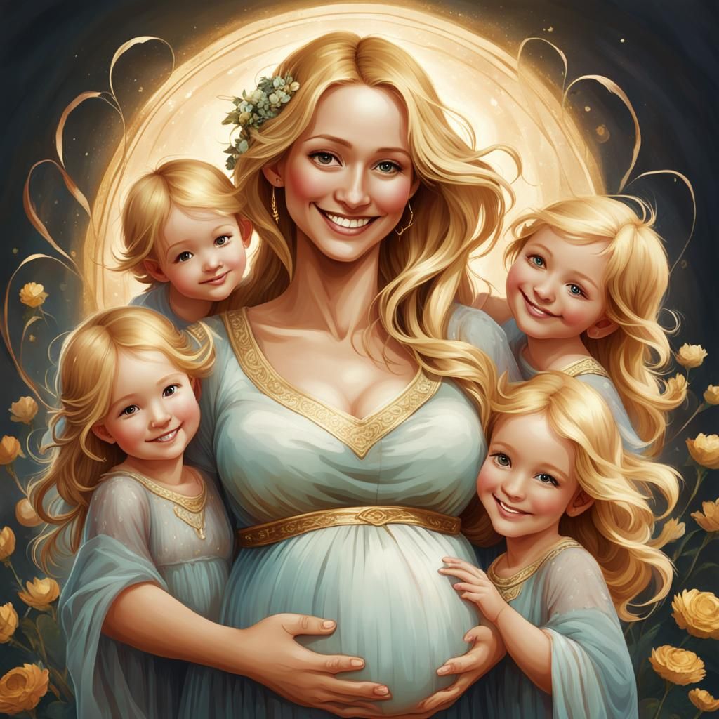Mystical Motherhood: Golden Hair and Four Children