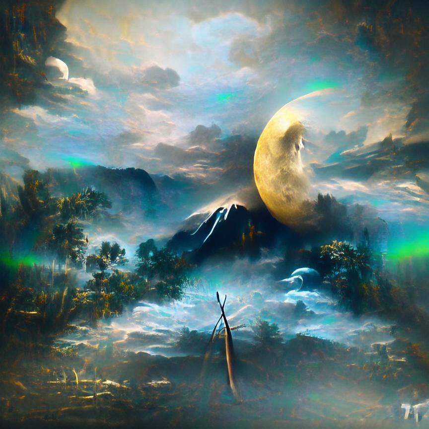 Moonlit Bamboo Forest in Romantic Style