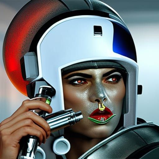 Cyborg Sipping Vodka: A Futuristic Russian Scene