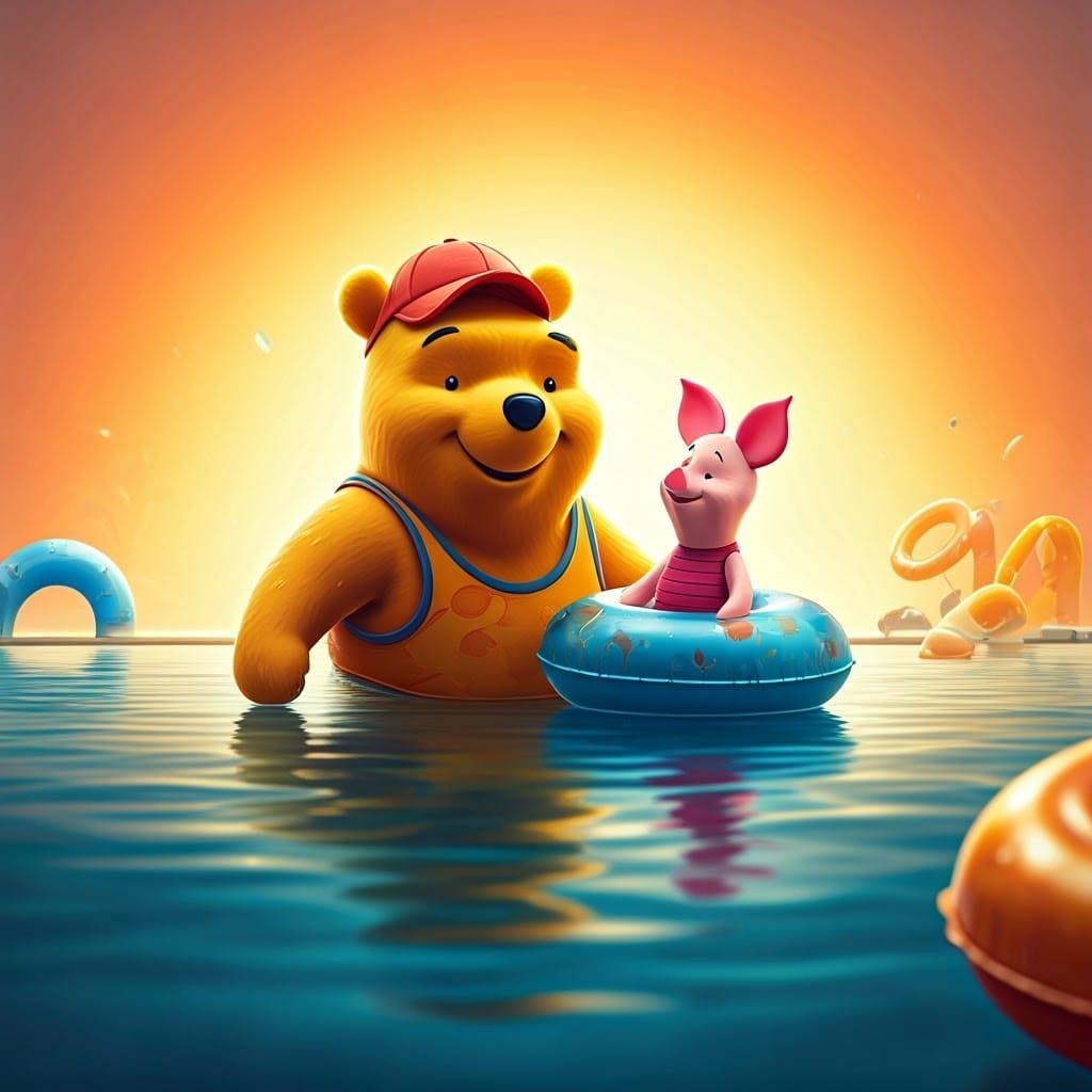 Pooh and Piglet's Cheerful 3D Pool Party
