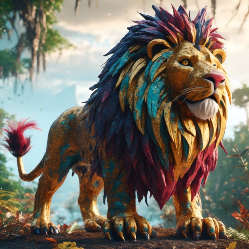 Lion in Jungle: Detailed Matte Painting in Unreal Engine