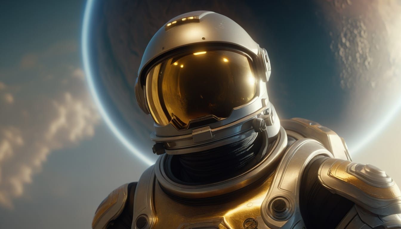 Astronaut on Alien Planet in Cinematic Digital Art