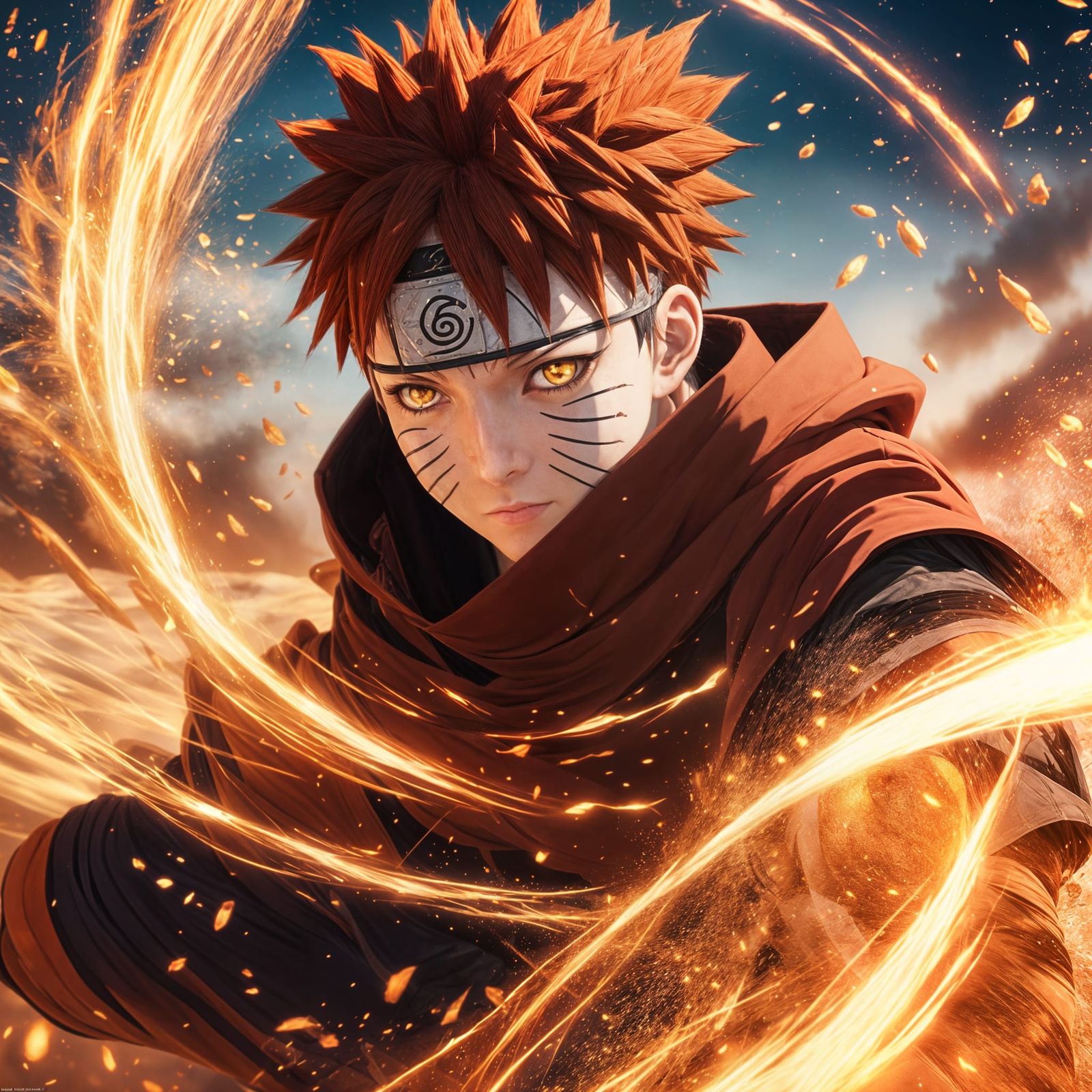 Naruto's Powerful Gaara in Vibrant 3D Anime Style