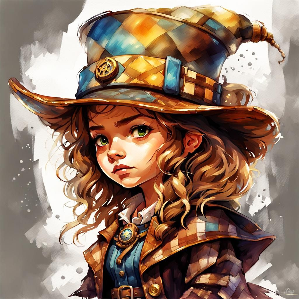 Chibi Steampunk Sorceress in DreamWorks Style