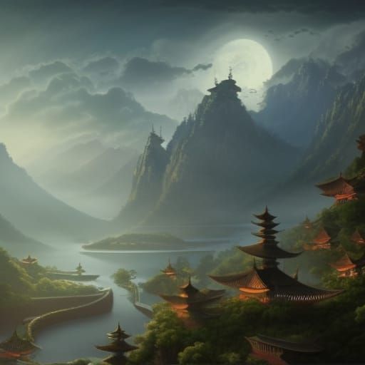Detailed Matte Painting of Rashomon in China