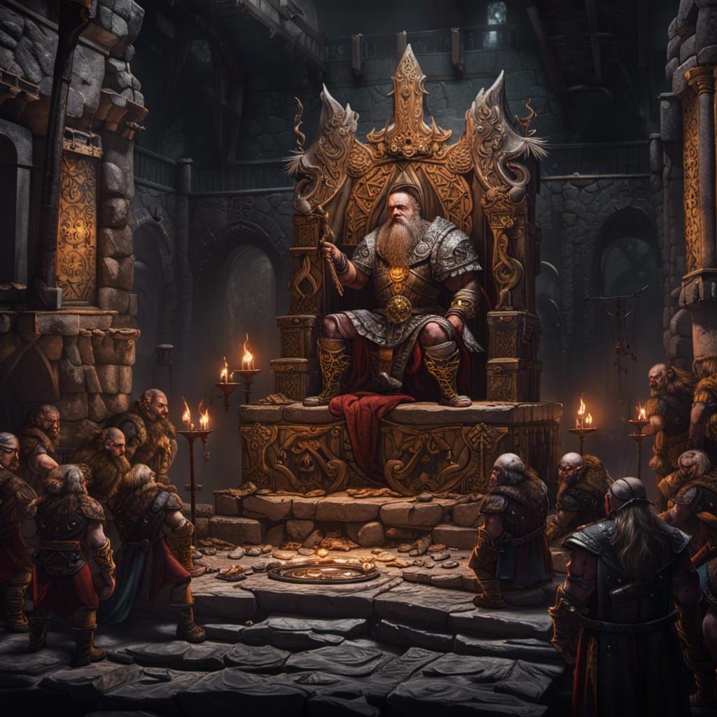 Dwarven King's Judgment: Detailed Matte Painting