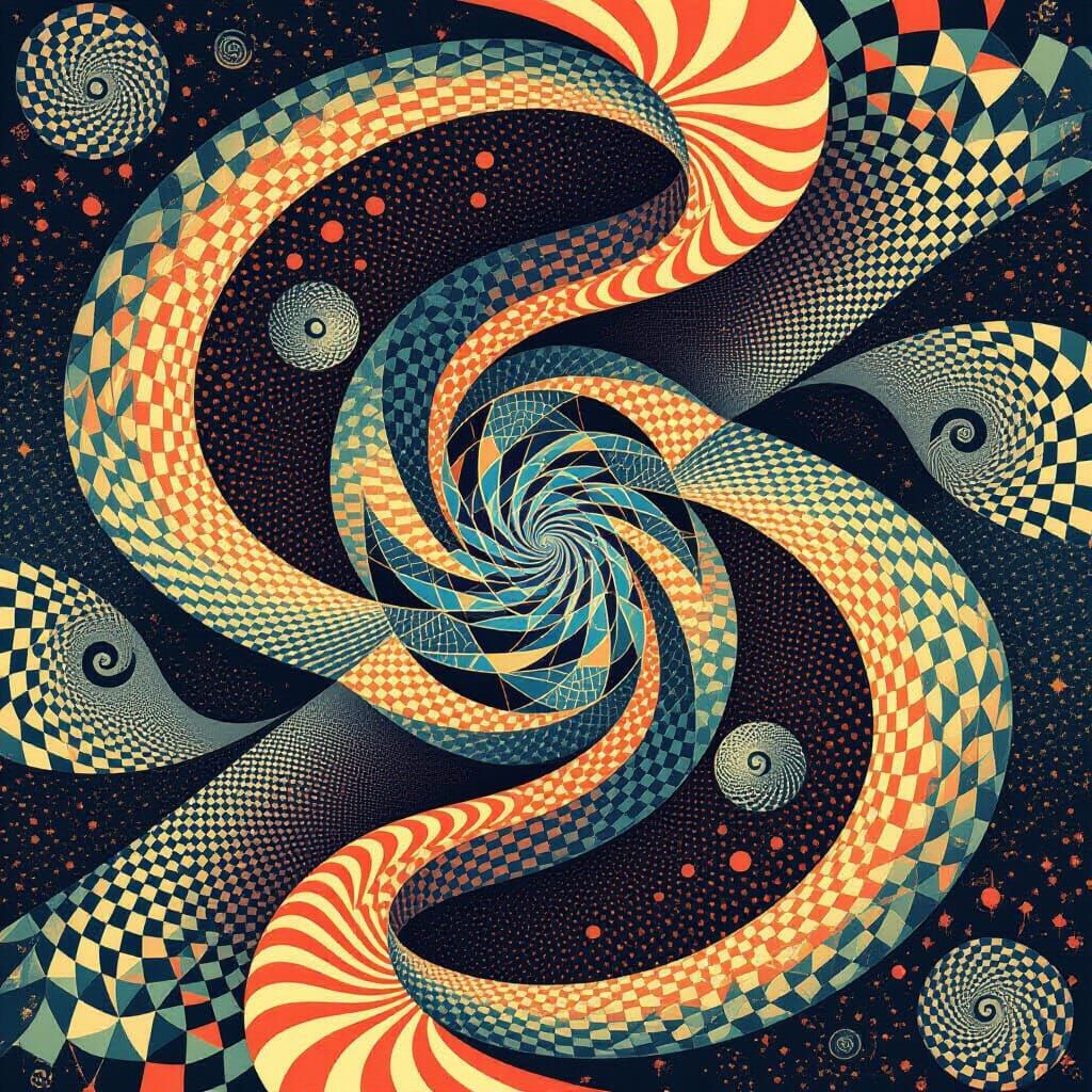 Surreal Optical Illusions in Futuristic Style