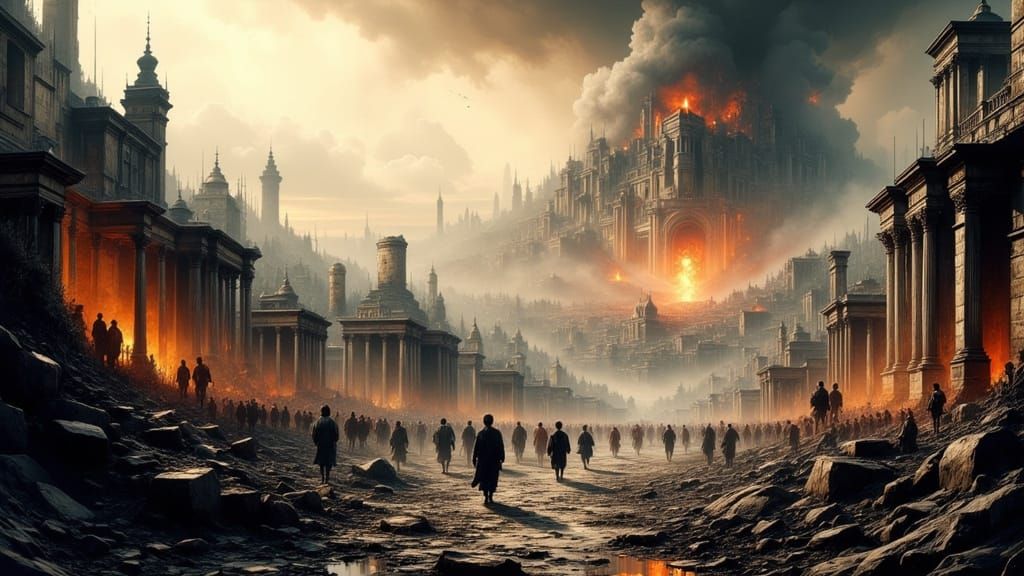 Pompeii Eruption: Dystopian Landscape in Ash