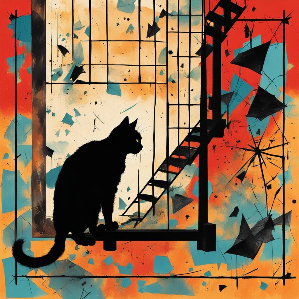 Black Cat and Ladder on Friday the 13th