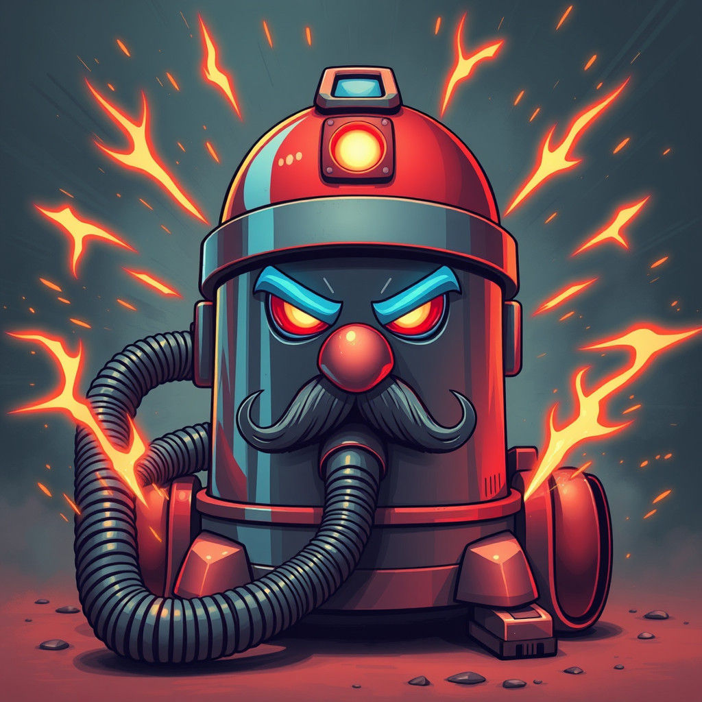Cyberpunk Vacuum Cleaner with Mustache