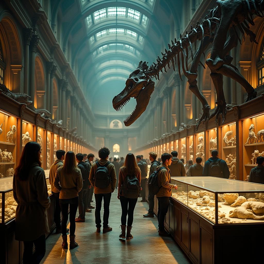 Students Explore Evolution in Atmospheric Museum Setting