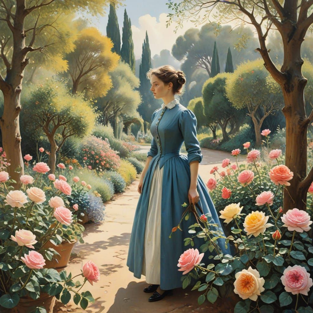 A Dreamy Spanish Rose Garden in Evening Light