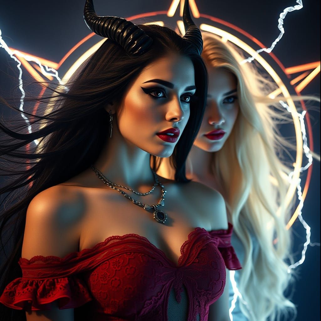 Goddess of Mystery in Red and Black