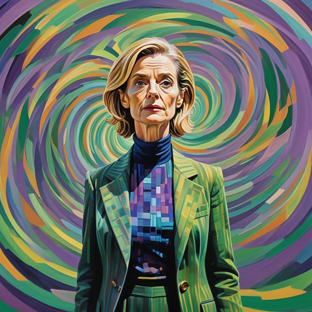 Judy Davis as Doctor Who in Op Art Time Vortex