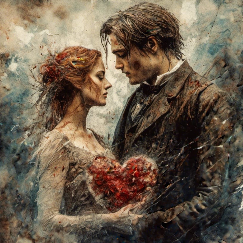 Jack and Rose: Titanic Scene as Digital Watercolor