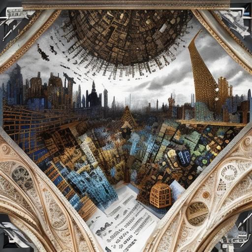 Psychedelic Concentric Circles in Abstract 3D Fractal Art