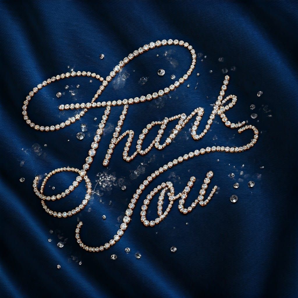 Luxurious Velvet Background with Jeweled Thank You