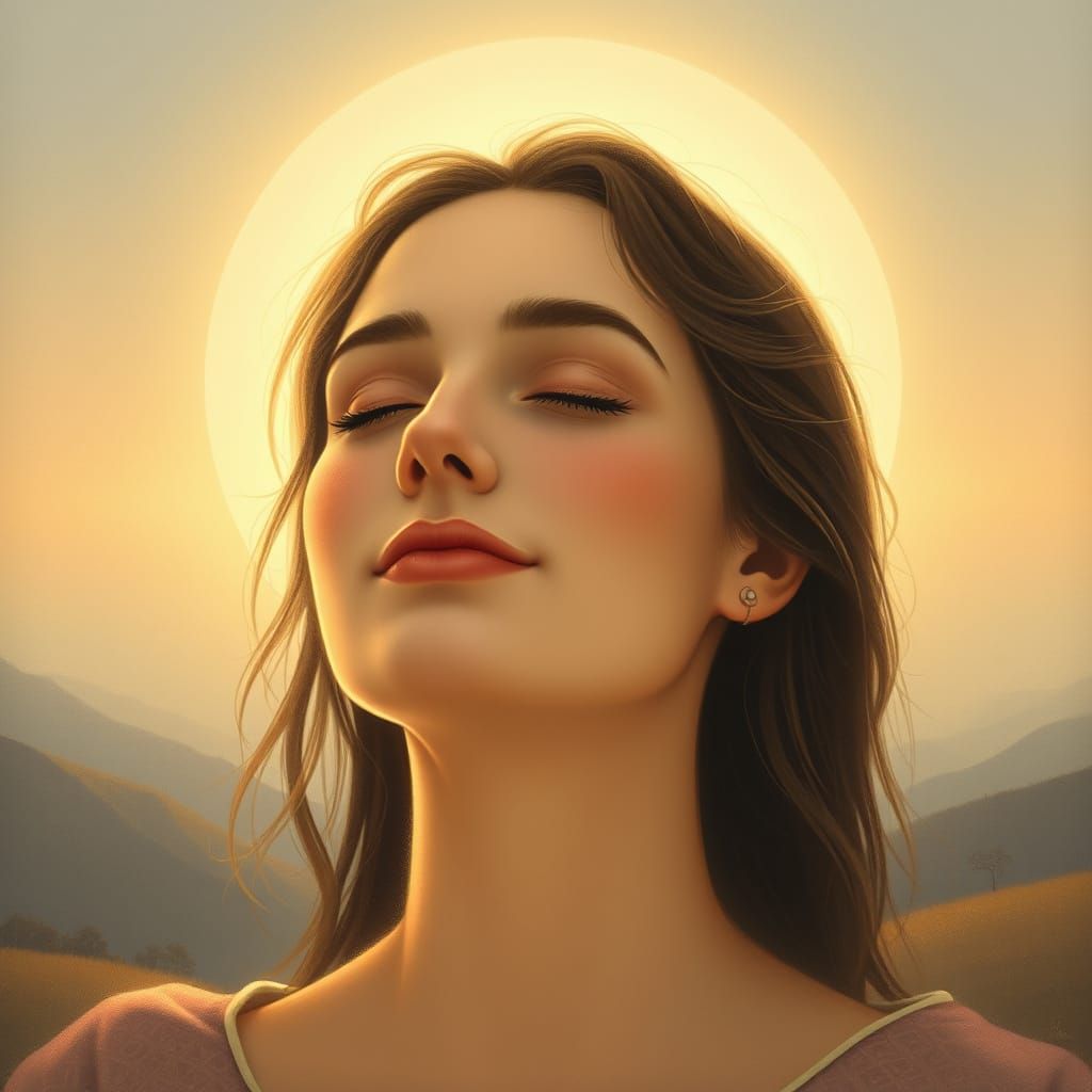 Mystical Woman in Divine Vision