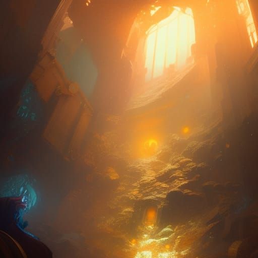 Sunken Gold Concept Art in Art Nouveau Style