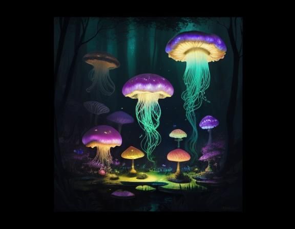 Jellyfish Float Through Toadstool Forest: Beatrix Potter Sty...