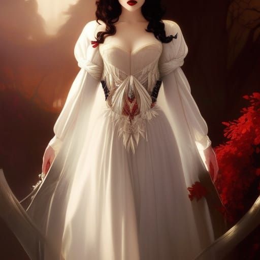 Snow White Vampire Portrait in Art Nouveau Style