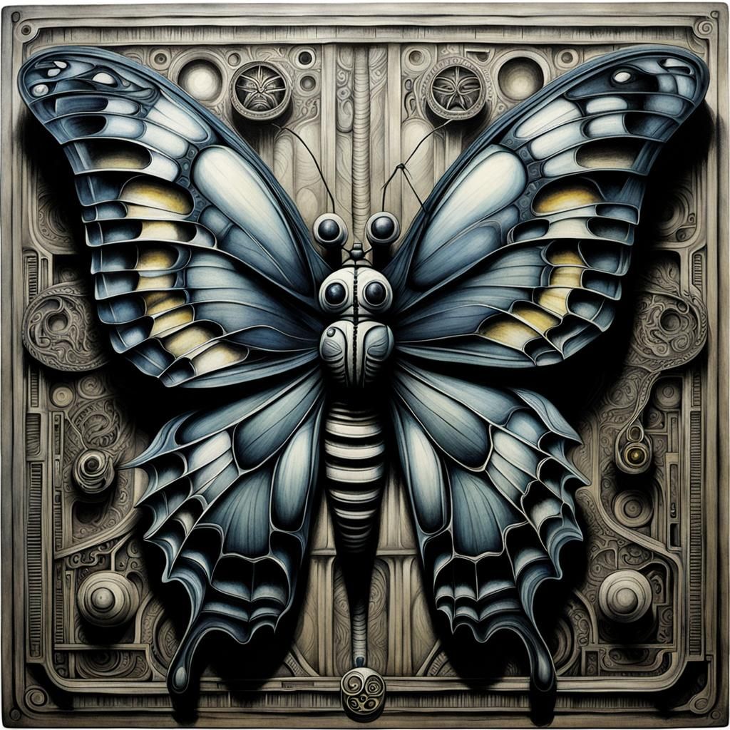 Tiger Butterfly in Giger Style