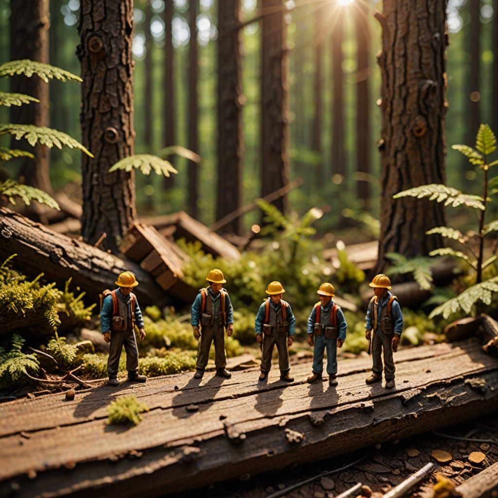 Morning safety meeting before another hard day at work in the woods