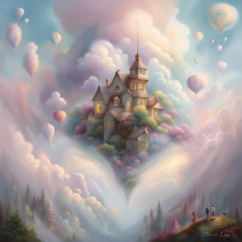 Cute Shapes in Hyperrealistic Clouds, Fantasy Art