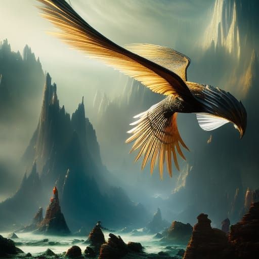 Siren's Song on Rocky Shoreline in Digital Art Style