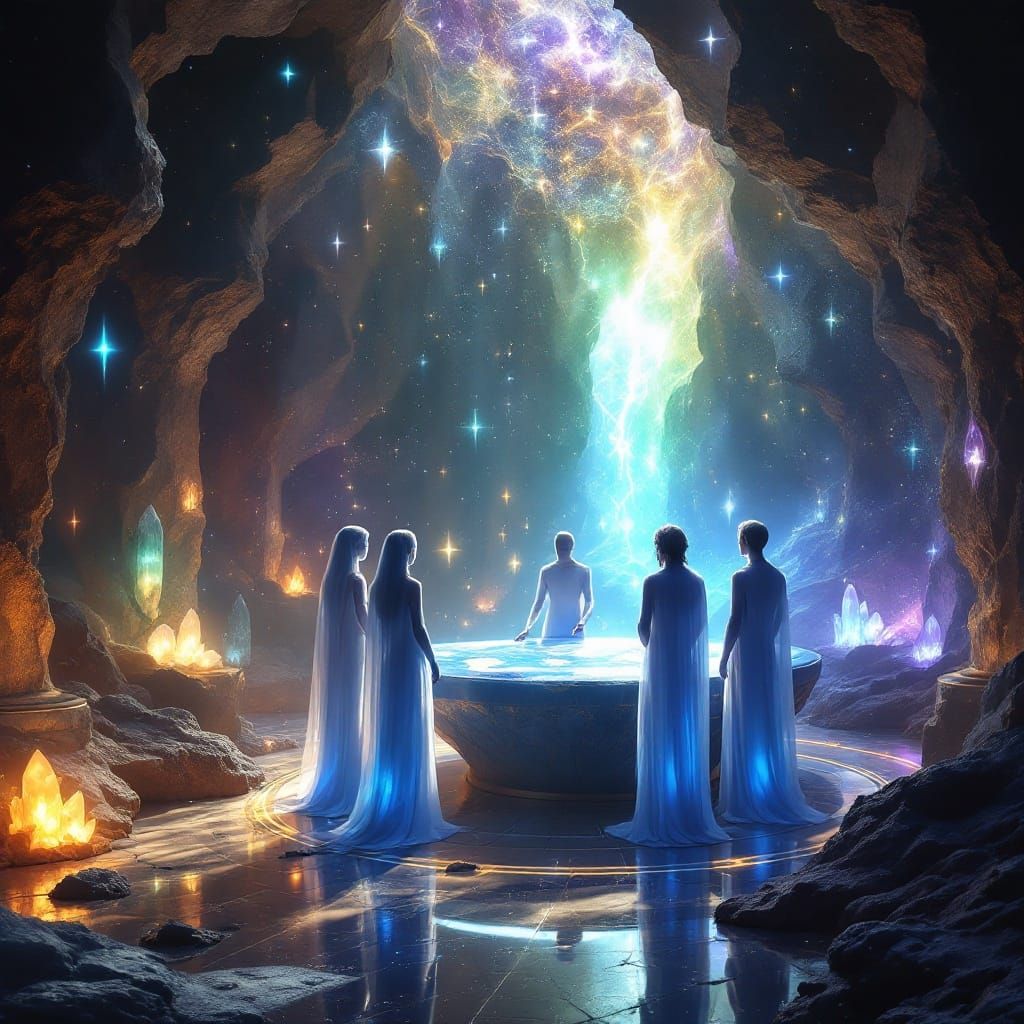 Cosmic Chamber with Crystalline Light and Energy Beings